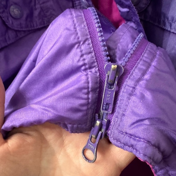 VINTAGE 80s Rare EDELWEISS Retro Puffer Ski Snow Jacket - Purple & Pink Medium - Picture 8 of 14
